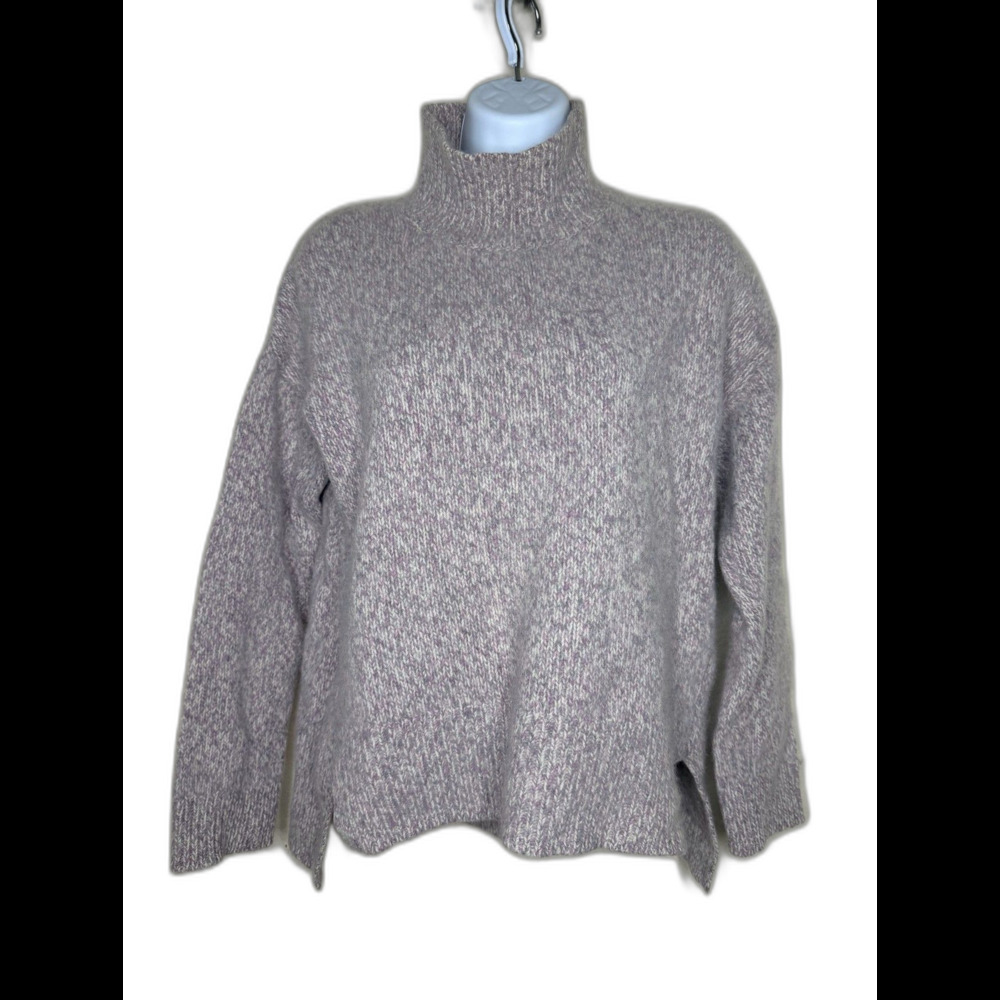 C by Bloomingdale's 100% Cashmere Mock Neck Sweater Heathered lavender sz L - XL